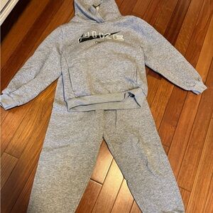 Nike Kids Gray Sweatpants and Hoodie Set